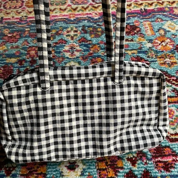 BAGGU Gingham Black and White Nylon Bowler - smaller version 🩷 - Picture 2 of 5